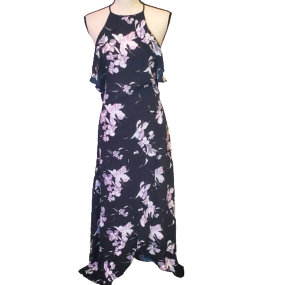 Leith Floral Maxi Dress - Black and Pink